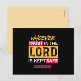 Whoever Trusts in the Lord Is Kept Safe Quote Feiertagspostkarte