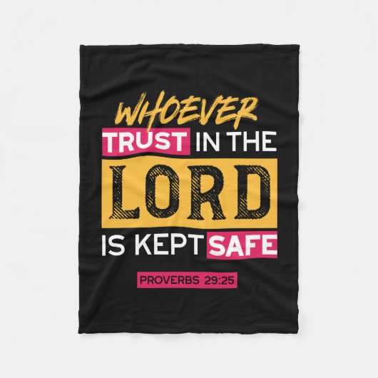 Whoever Trusts in the Lord Is Kept Safe Quote Fleecedecke (Vorderseite)