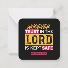 Whoever Trusts in the Lord Is Kept Safe Quote Mitteilungskarte