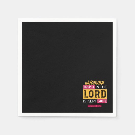 Whoever Trusts in the Lord Is Kept Safe Quote Serviette (Vorderseite)