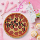 Whole Pizza Happy Birthday Party Design Pappteller (Party)