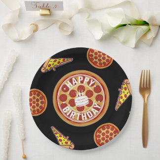Whole Pizza Happy Birthday Party Design Pappteller