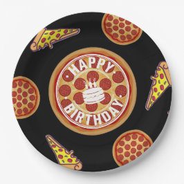 Whole Pizza Happy Birthday Party Design Pappteller