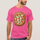 Whole Round Pizza Margherita Served On A Wooden Bo T-Shirt (Vorderseite)