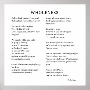 Wholeness Soul Self Liebe Gedicht Plakatwand Kunst Poster
