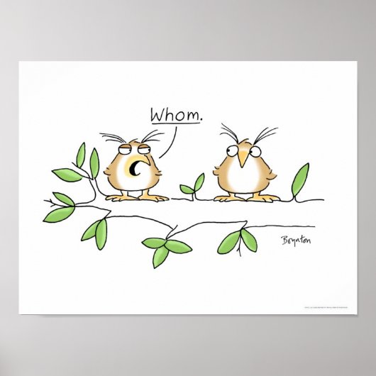WHOM OWL-Poster von Sandra Boynton Poster (Vorne)