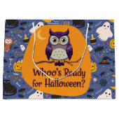 Whoo ist zu Halloween fertig Große Geschenktüte (Vorderseite)