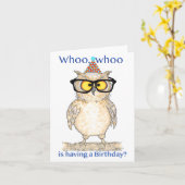 Whoo Whoo Happy Birthday Owl Karte (Gelbe Blume)