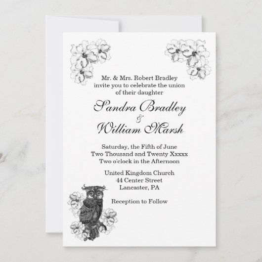 Whoo wird Phantastisch Hochzeit einladen Einladung (Vorderseite)