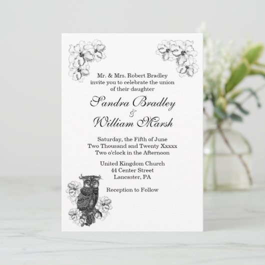 Whoo wird Phantastisch Hochzeit einladen Einladung (Stehend Vorderseite)