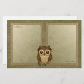 Whoolio das niedlichste Eulen-Briefpapier Briefpapier (Vorne/Hinten)