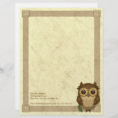 Whoolio der niedlichste Eulen-Briefkopf Briefbogen (Vorne/Hinten)