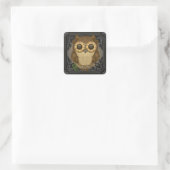 Whoolion Die Niedlichen Owl Square Sticker (Tasche)