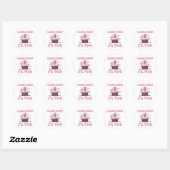 Whooo Hooo Ich bin zwei rosa Aufkleber (Blatt)