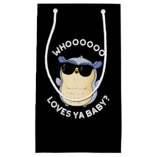Whooo Lieben Ya Baby Funny Owl Puff Dark BG Kleine Geschenktüte