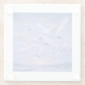 Whooper Swans at Dusk Glasuntersetzer (Rückseite)