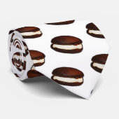 Whoopie Pie Muster (weißer Hintergrund) Krawatte (Gerollt)