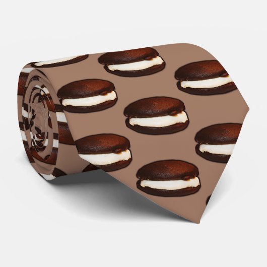 Whoopie Pie Pattern (brown background) Krawatte (Gerollt)