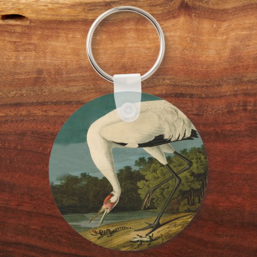 Whooping Crane Audubon Bird Painting Schlüsselanhänger (Vorderseite)