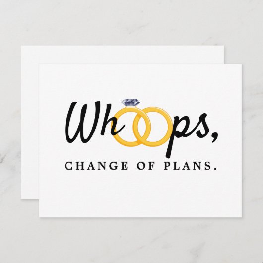 Whoops Wedding Date Change Ankündigung (Vorne/Hinten)
