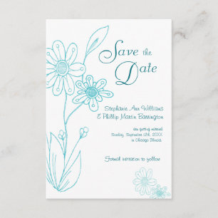 Whoopsie Daisy Einfaches Aqua Blau Save the Date Einladung