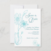 Whoopsie Daisy Simple Aqua Blue Save the Date Einladung (Vorderseite)