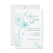 Whoopsie Daisy Simple Aqua Blue Save the Date