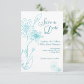 Whoopsie Daisy Simple Aqua Blue Save the Date Einladung (Stehend Vorderseite)