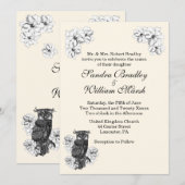 Whoo's Getting Married Cream Wedding Invitation Einladung (Vorne/Hinten)