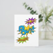 Whoosh Whack Pow Comic Postcard Postkarte (Stehend Vorderseite)