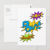 Whoosh Whack Pow Comic Postcard Postkarte (Vorne/Hinten)