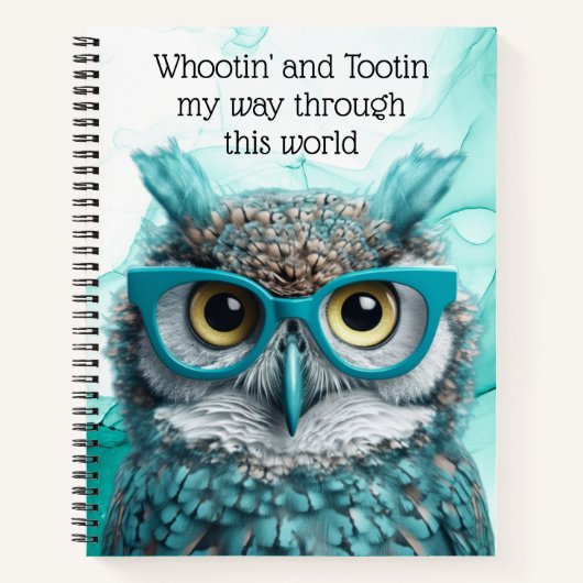 Whootin und Tootin Owl Tourette's Custom Notebook Notizblock (Vorderseite)