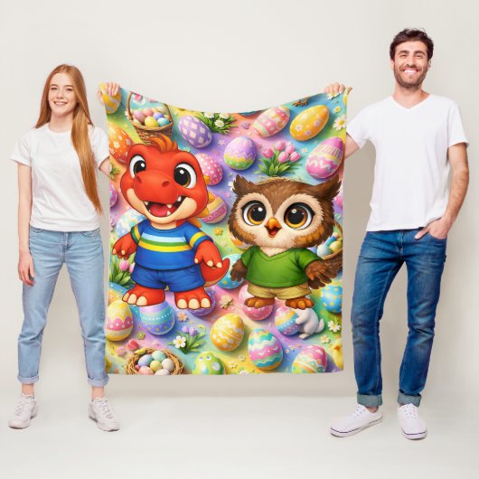 Who's Easter egg extravaganza whimsical? Happy Eas Fleecedecke (Beispiel)