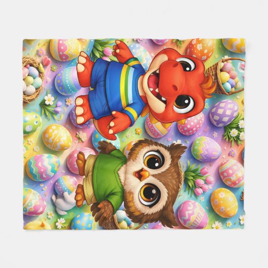 Who's Easter egg extravaganza whimsical? Happy Eas Fleecedecke (Vorderseite (Horizontal))