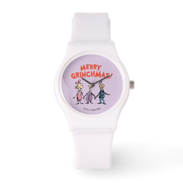 Whos Holding Hands Merry Grinchmas Armbanduhr (Vorderseite)