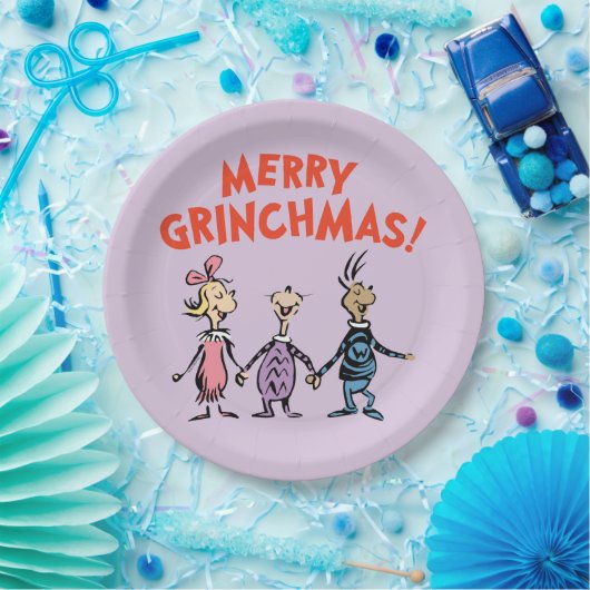 Whos Holding Hands Merry Grinchmas Pappteller (Party)