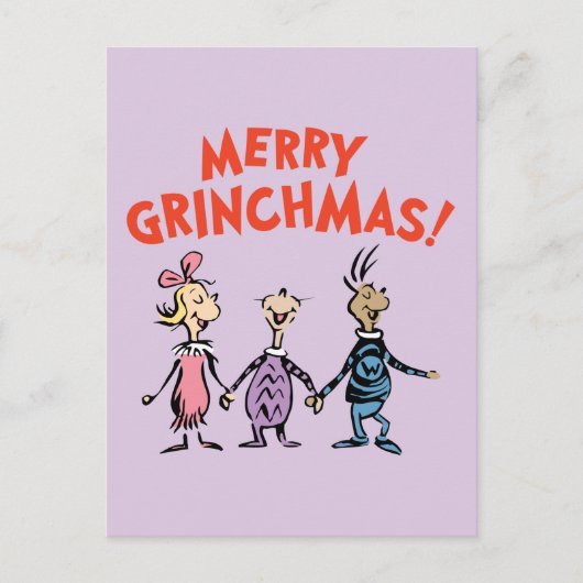 Whos Holding Hands Merry Grinchmas Postkarte (Vorderseite)