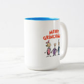 Whos Holding Hands Merry Grinchmas Zweifarbige Tasse (VorderseiteRechts)