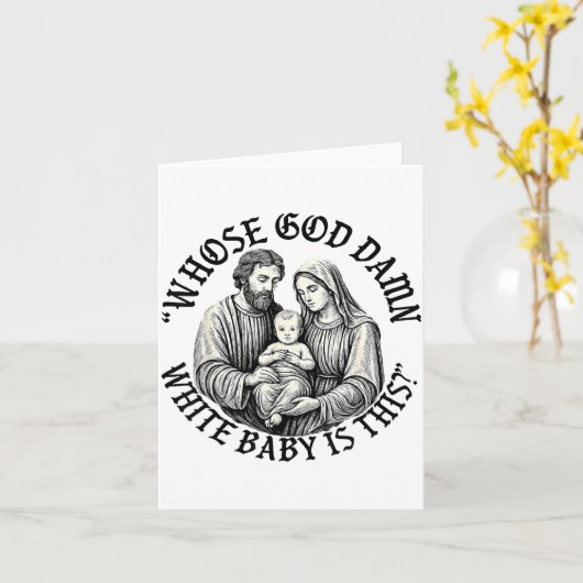 Whose God White Baby Is This Christian Christmas  Karte (Gelbe Blume)