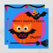 Whoty Hoot Halloween-Party Einladung (Vorne/Hinten)