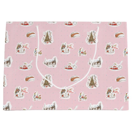 Whoville Christmas Vignette Pattern Große Geschenktüte (Vorderseite)