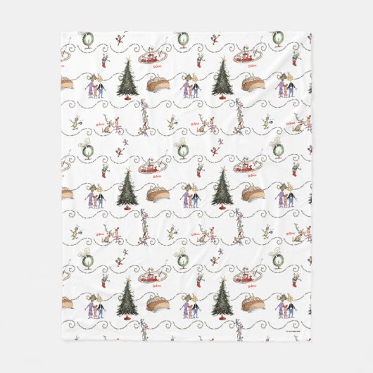 Whoville Weihnachtsgirlanden-Feier Fleecedecke (Vorderseite)