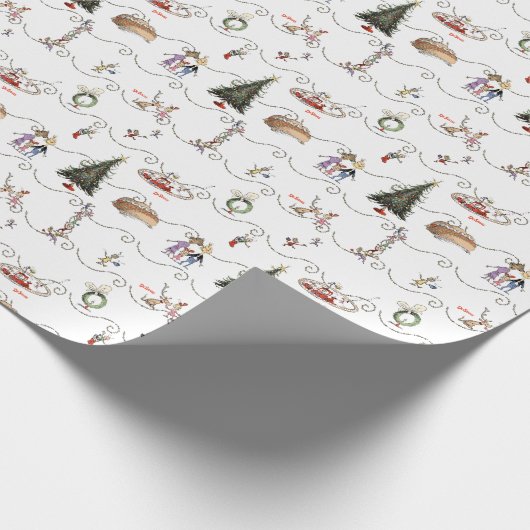 Whoville Weihnachtsgirlanden-Feier Geschenkpapier (Ecke)
