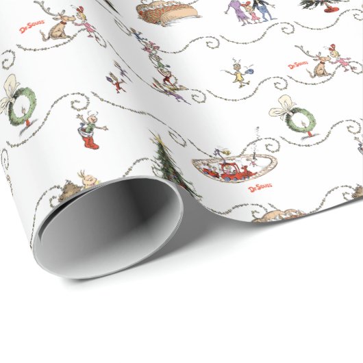 Whoville Weihnachtsgirlanden-Feier Geschenkpapier (Rolleneckpunkt)