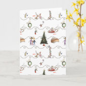 Whoville-Weihnachtsgirlanden-Feier Karte (Gelbe Blume)