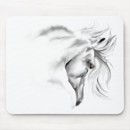 Whte Pferdekopf Mousepad (Vorne)
