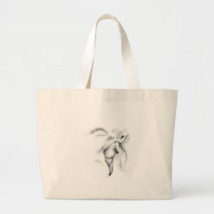 Whte Pferdekopf-Tasche Jumbo Stoffbeutel