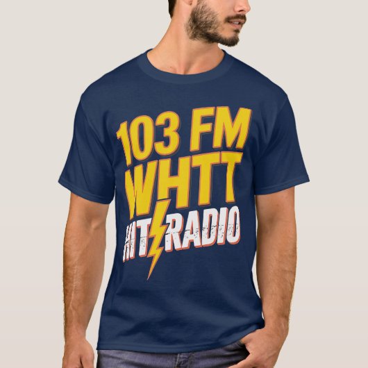 WHTT Retro 1980er Boston Radio Station T-Shirt (Vorderseite)