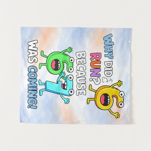 Why Did 6 Run Funny Math Joke Design Wandteppich (Vorderseite (Horizontal))