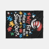 Why Fit In Doctor Teacher Cat In Hat Cool Autism A Fleecedecke (Vorderseite (Horizontal))